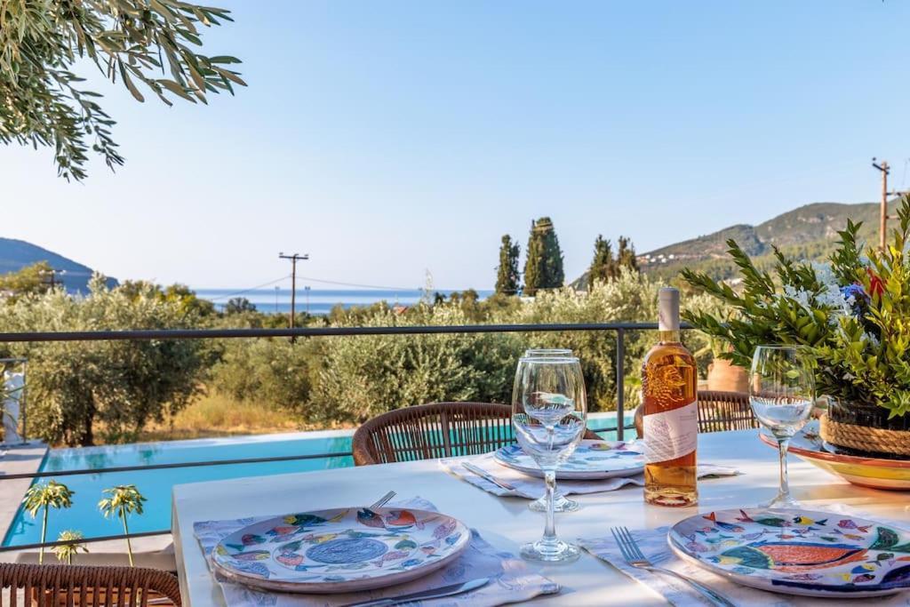 Skopelos Blue Heaven Pool Villa In Olive Grove Zewnętrze zdjęcie